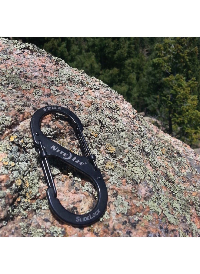 Nite Ize LSB4-11-R3 S-Biner Slide Lock Carabiner, Black, #4