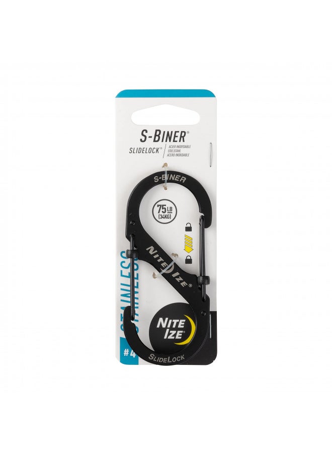 Nite Ize LSB4-11-R3 S-Biner Slide Lock Carabiner, Black, #4