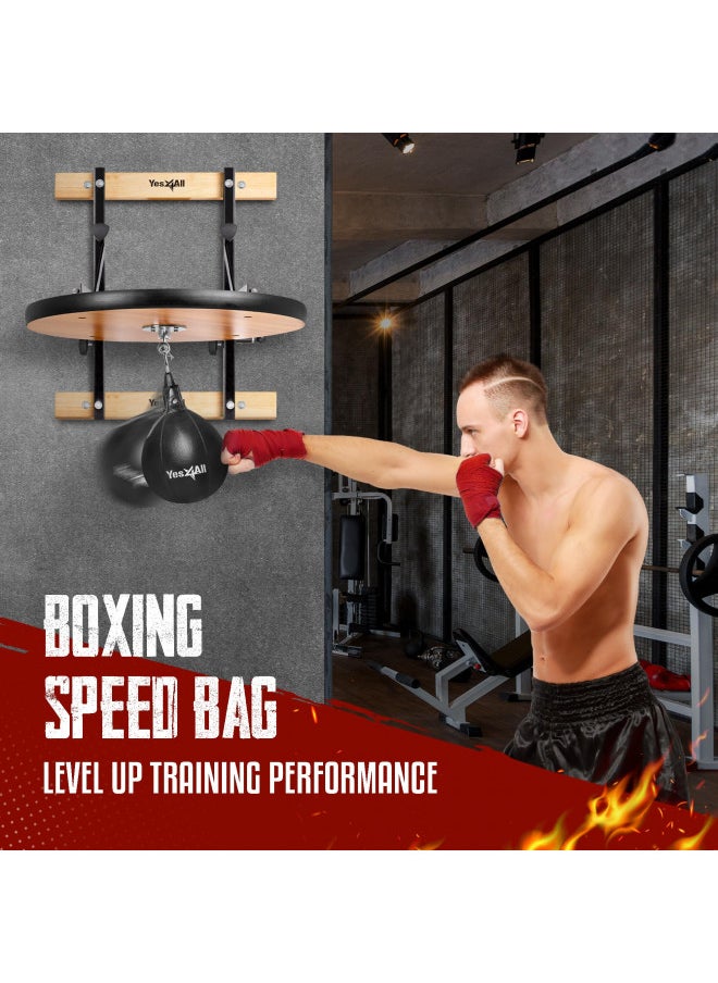 Yes4All 24 inches Adjustable Speed Bag Platform with 2 Speed Balls, Wall Mount Punching Bag Boxing Training Full Kit