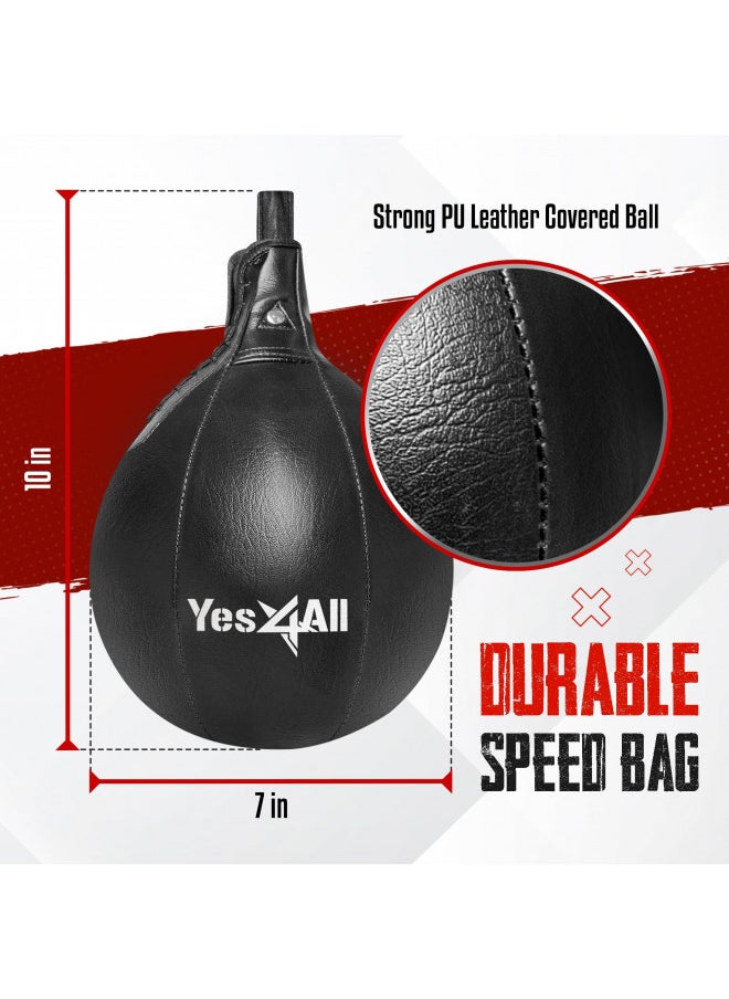 Yes4All 24 inches Adjustable Speed Bag Platform with 2 Speed Balls, Wall Mount Punching Bag Boxing Training Full Kit