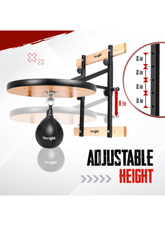 Yes4All 24 inches Adjustable Speed Bag Platform with 2 Speed Balls, Wall Mount Punching Bag Boxing Training Full Kit