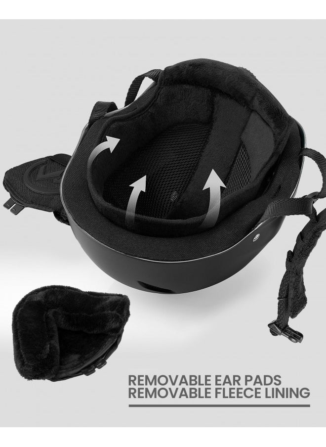 OutdoorMaster Kelvin Ski Helmet - Snowboard Helmet for Men, Women & Youth (Black,M)