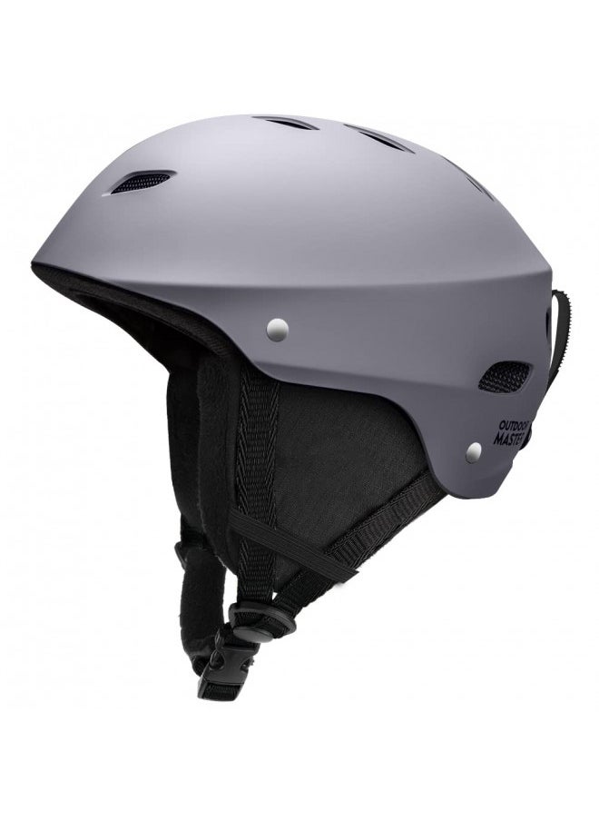 OutdoorMaster Kelvin Ski Helmet - Snowboard Helmet for Men, Women & Youth (Gray,M)