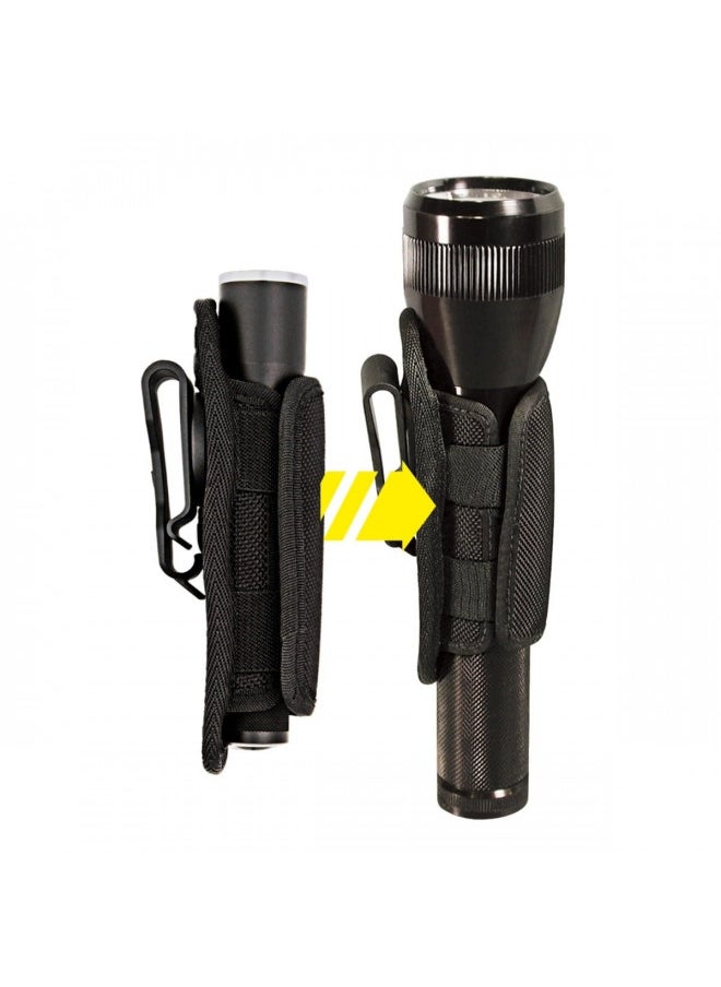 Nite Ize Lite Holster Stretch, Expandable, Secure Flashlight Holder With Belt Clip, Universal Sizing,N00874-BRK,Black