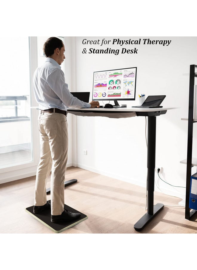Yes4All Professional Rocker Balance Board for Physical Therapy | 17.5 Rocker Board, Rocker Wooden Balance Board for Balance & Rehabilitation Exercises (Black)