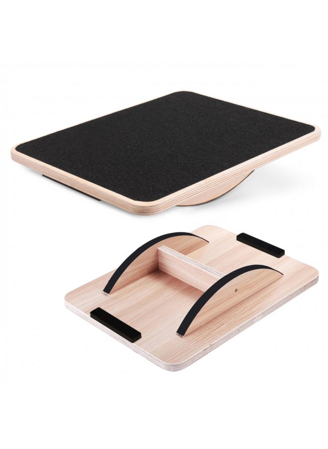Yes4All Professional Rocker Balance Board for Physical Therapy | 17.5 Rocker Board, Rocker Wooden Balance Board for Balance & Rehabilitation Exercises (Black)
