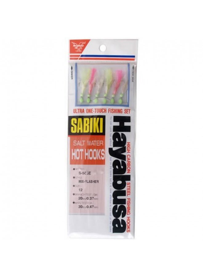 Hayabusa S-506E-12 Mix-Flash Sabiki Hot Hooks, Size 12