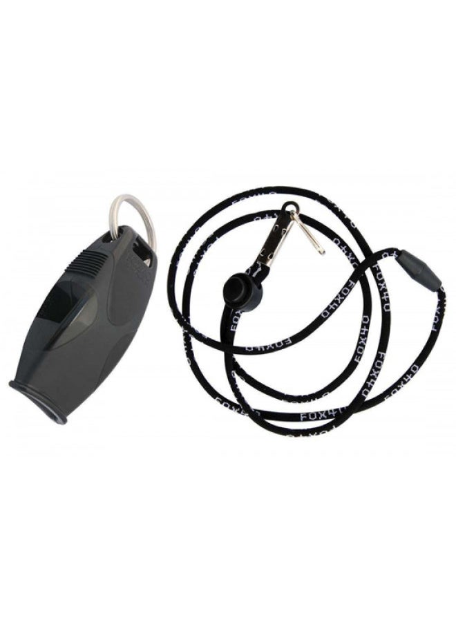 Fox 40 Sharx Whistle with Lanyard, Black
