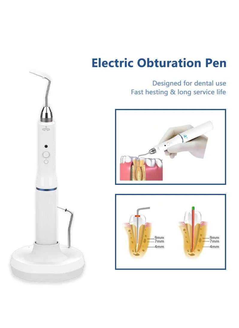 Dental Cordless Wireless Gutta Percha Obturation System Endo Heated Pen 2 Tips Wireless for Root Canal Filling Obturation Filling