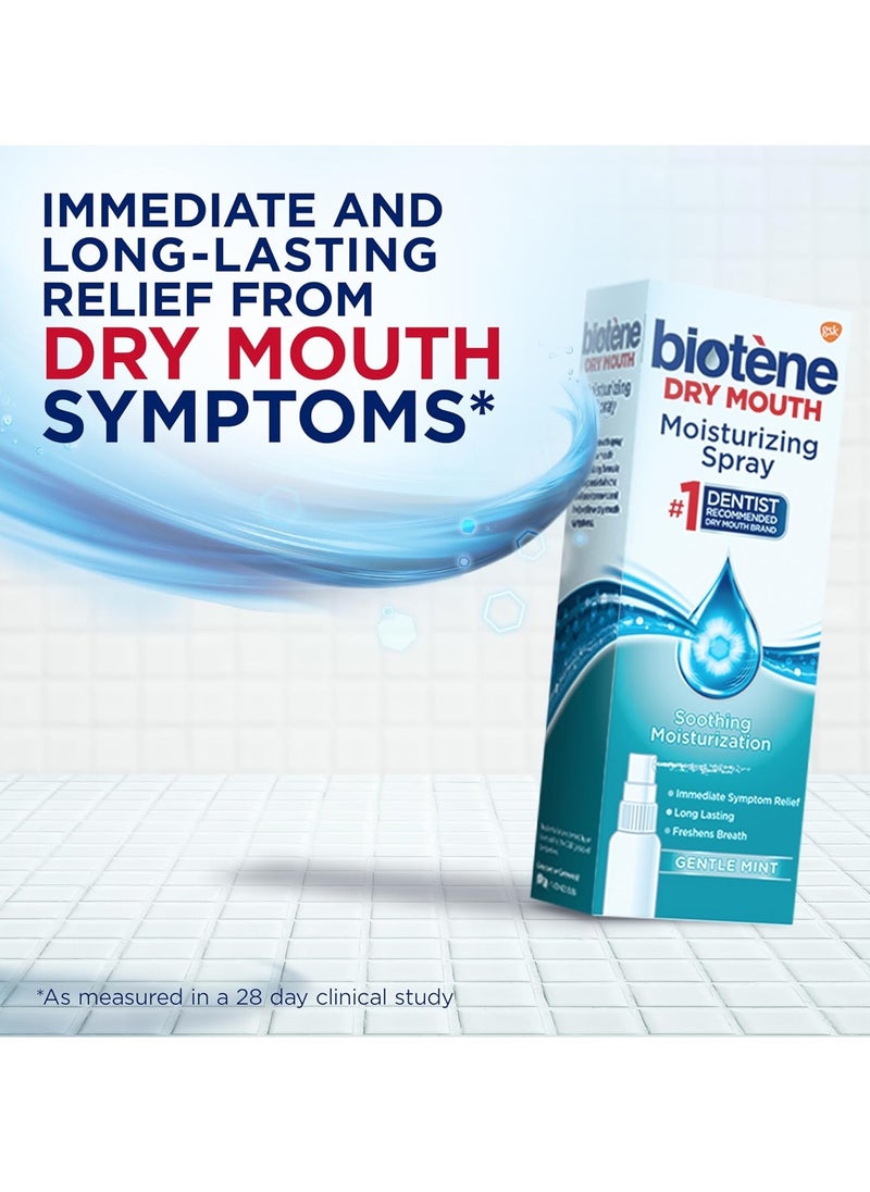 biotène Moisturizing Dry Mouth Spray, Moisturizing Spray for Dry Mouth and Bad Breath, Gentle Mint - 1.5 Fl Oz