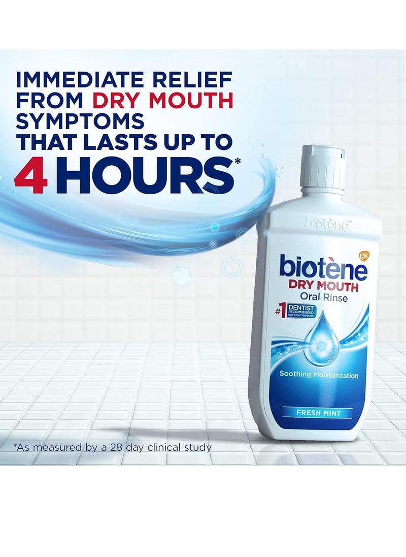 biotène Oral Rinse Mouthwash for Dry Mouth, Breath Freshener and Dry Mouth Treatment, Fresh Mint, 16 fl oz