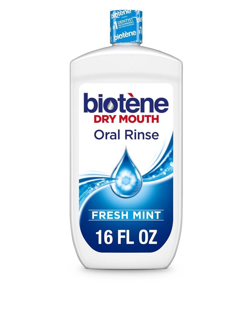 biotène Oral Rinse Mouthwash for Dry Mouth, Breath Freshener and Dry Mouth Treatment, Fresh Mint, 16 fl oz