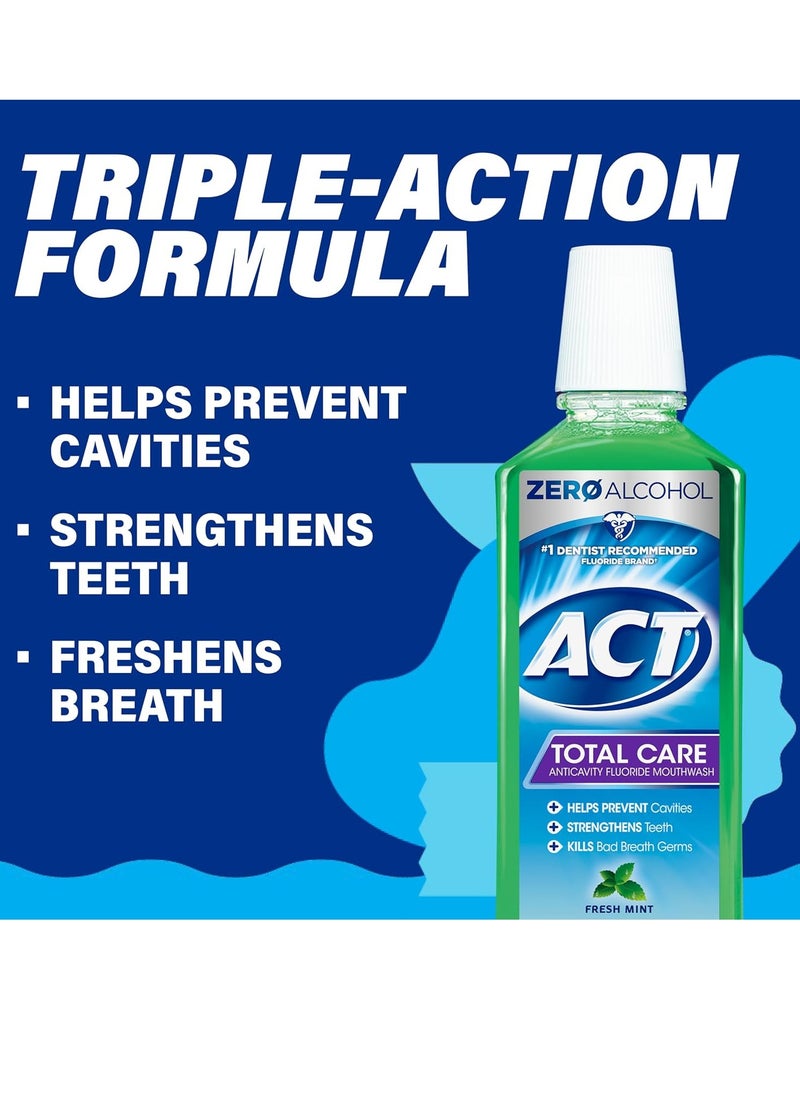 ACT Total Care Zero Alcohol Anticavity Fluoride Mouthwash 33.8 fl. oz. Fresh Mint