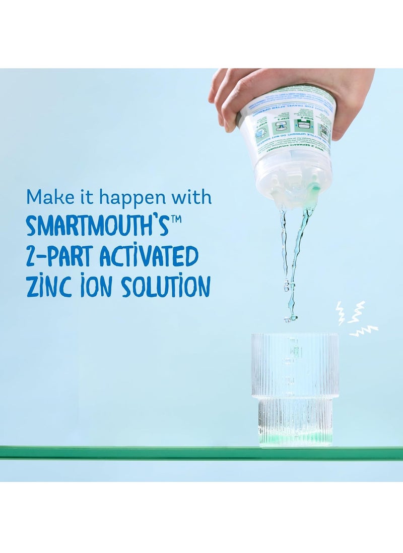 SmartMouth 2-Bottle Activated Mouthwash System with Pumps - Adult Mouthwash for Bad Breath - Twice Daily Oral Care System with Zinc Ion Technology - Fresh Mint Flavor, 32 fl oz (16 oz per Bottle)