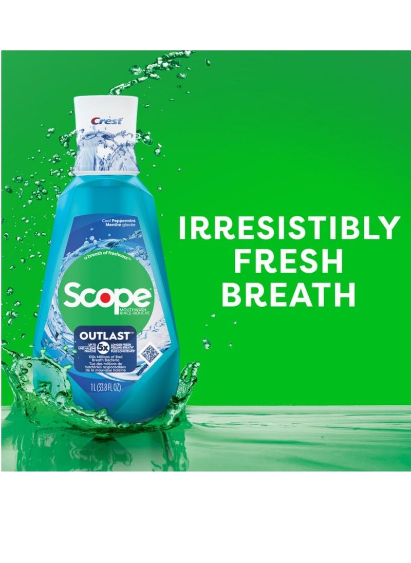 Crest Scope Outlast Mouthwash, Long Lasting Peppermint, 1 L (SG_B019FGCOW6_US)