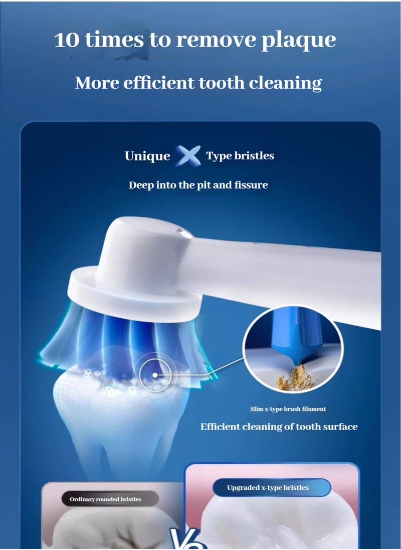 Pack Of 4 Precision Clean Electric Toothbrush Head White,Toothbrush Head EB20-4 With 2 Tooth Whitening Strips