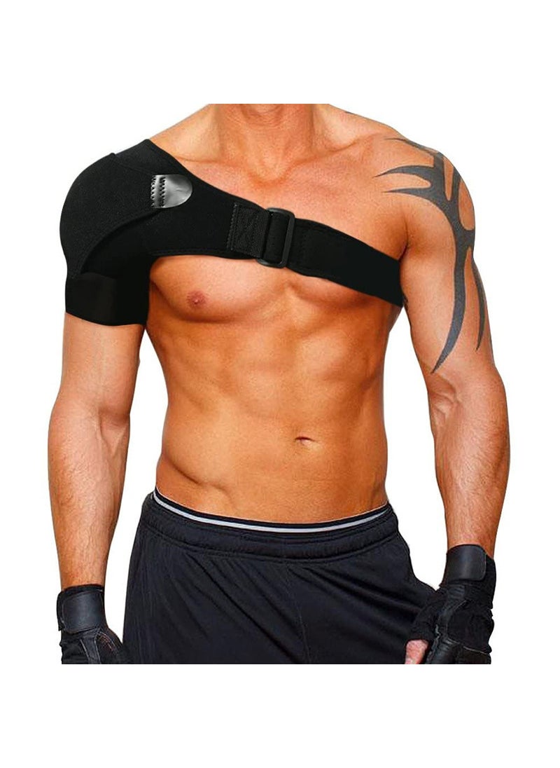 Adjustable Compression Shoulder Brace for Fitness Black