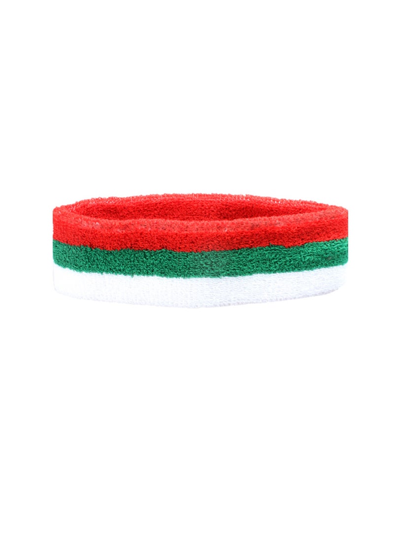 Rainbow Wrist Bracer Womens Sports Cotton Sweat-absorbent Towel Fashion Trend Running Sweat Wipe Headband Hair Band Wrist Square Dance White Green red head with a pack