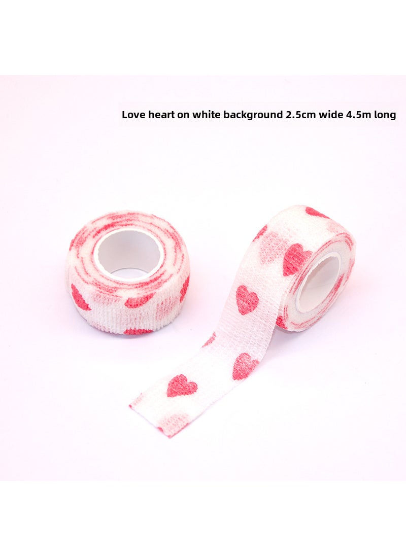 Elastic Sports Protection Finger Bandages White background Love [about 4.5m]]