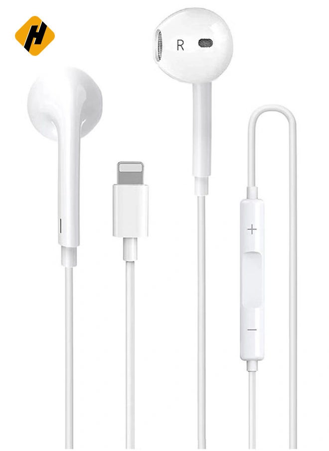 iPhone Earbuds Wired Lightning Headphones [Apple MFi Certified] in-Ear Stereo Headset Built-in Microphone & Volume Control Compatible with iPhone 13/12/11/8/8plus X/Xs/XR/Xs max/pro/se iPad All iOS