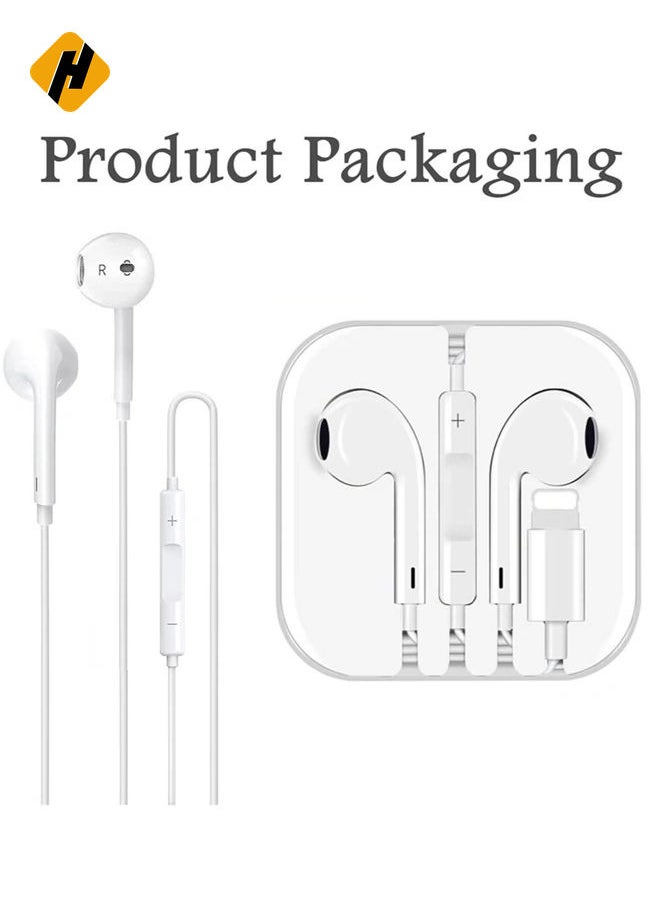 iPhone Earbuds Wired Lightning Headphones [Apple MFi Certified] in-Ear Stereo Headset Built-in Microphone & Volume Control Compatible with iPhone 13/12/11/8/8plus X/Xs/XR/Xs max/pro/se iPad All iOS