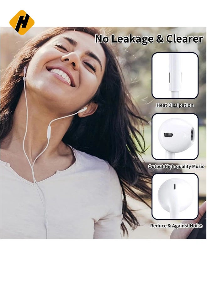 Wired Headphones Earbuds, Ear Buds with Built-in Mic and Headphone Jack Cable Corded Ear Phones Compatible with iPhone 14/13/12 Pro/Se/11 Pro/X/8 Plus/7 Plus, 2 Packs(Apple MFi Certified)