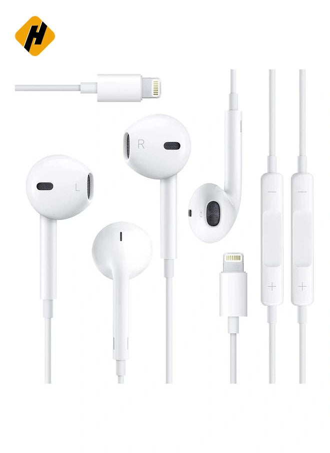 Wired Headphones Earbuds, Ear Buds with Built-in Mic and Headphone Jack Cable Corded Ear Phones Compatible with iPhone 14/13/12 Pro/Se/11 Pro/X/8 Plus/7 Plus, 2 Packs(Apple MFi Certified)