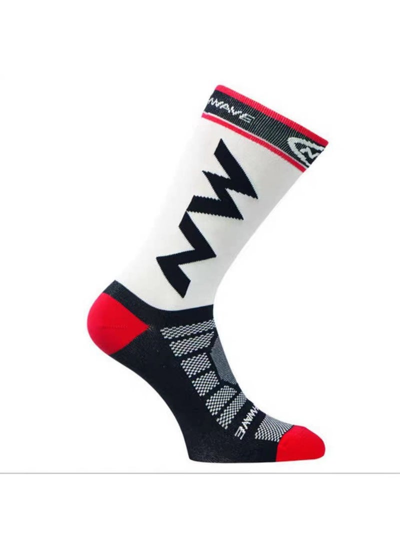 Breathable High-Quality Cycling Socks Ride white.