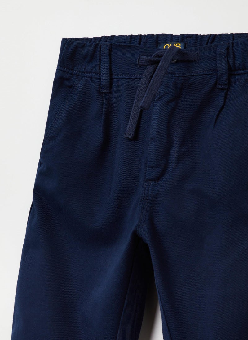OVS Cotton And Lyocell Trousers Shorts With Drawstring
