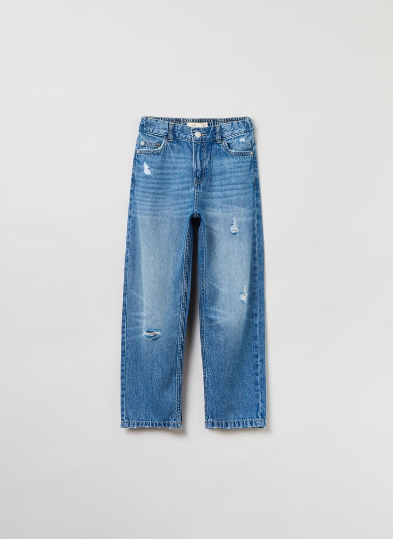 OVS Five-Pocket Mum-Fit Jeans With Abrasions