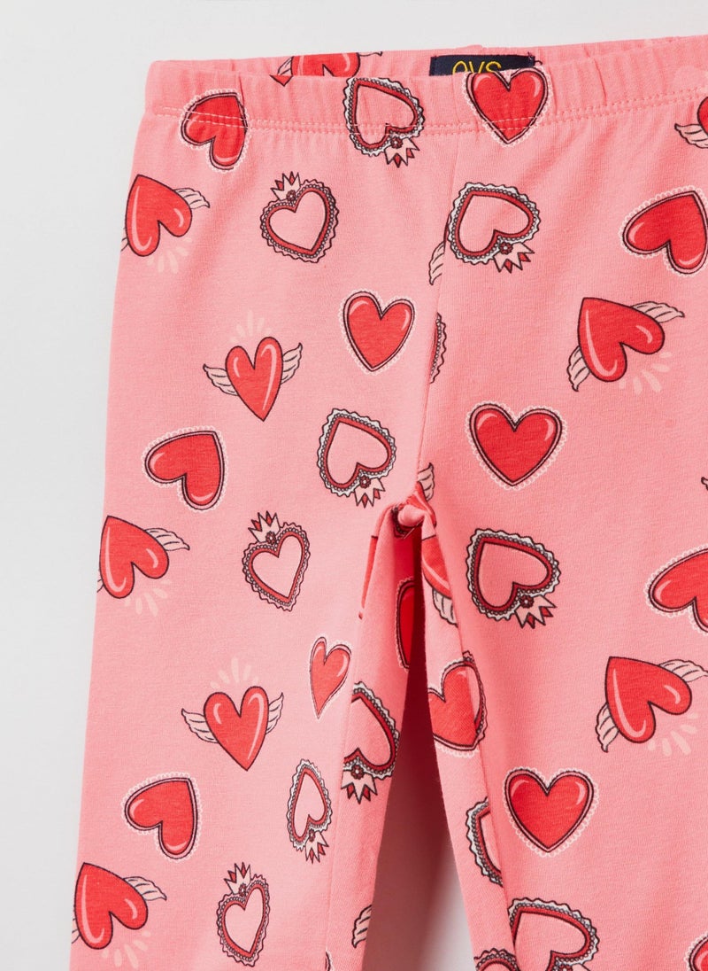 OVS Leggings In Stretch Cotton With Heart Print