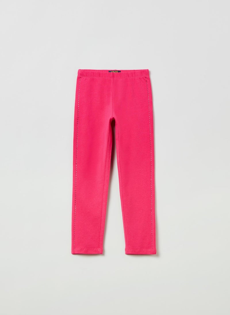 OVS Stretch Cotton Leggings With Diamantés