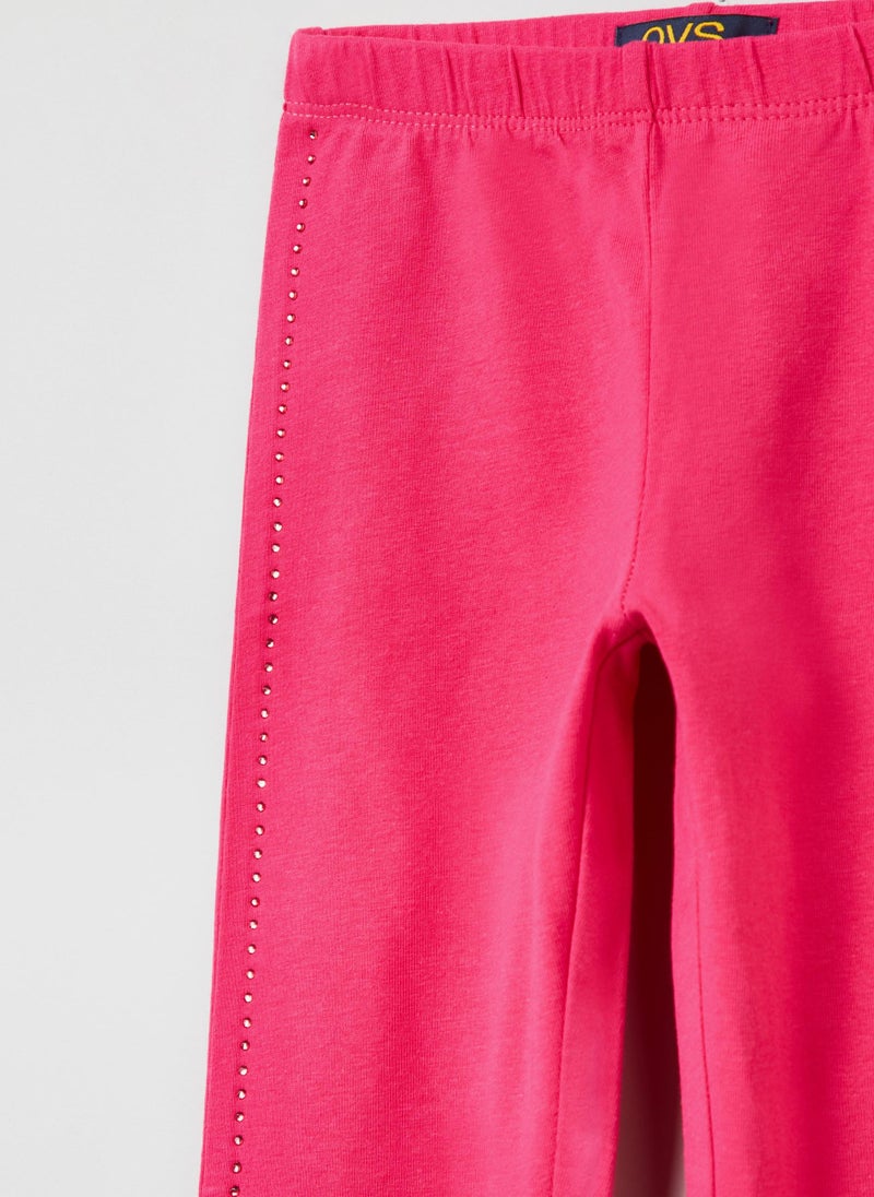 OVS Stretch Cotton Leggings With Diamantés