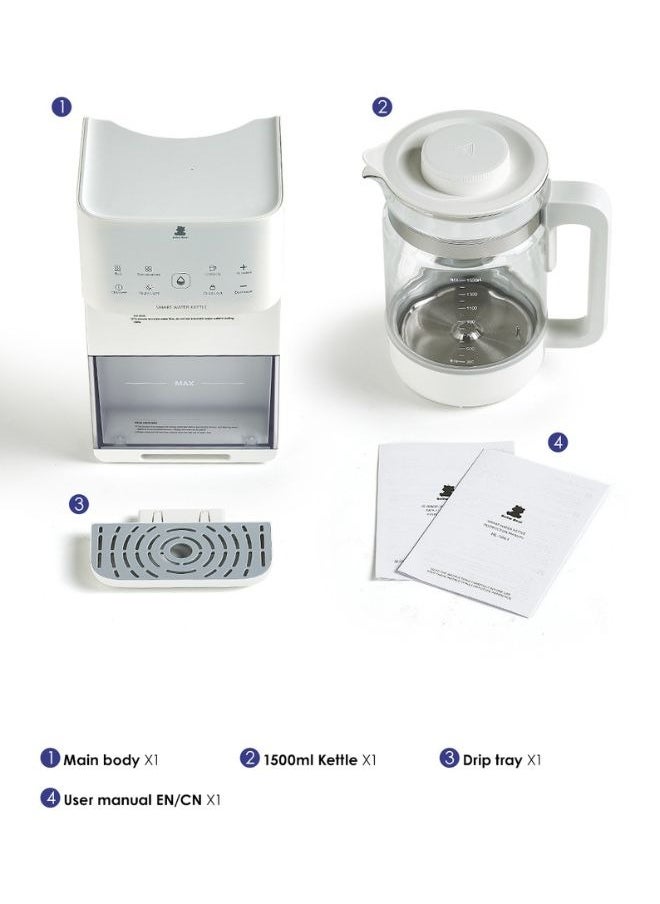 Smart Stainless Steel Temperature Control 1.5L Water Kettle, Multiple Safety Features Ensures only Clean Water into Baby’s Bottle