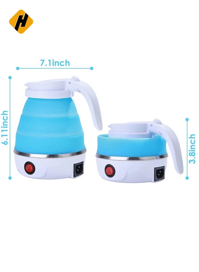 Travel Portable Foldable Electric Kettle Collapsible Water Boiler For Coffee Tea Fast Water Boiling 110V-220V 600ML Small Electric Kettle Travel Folding Water Boiler Portable Silicone Household