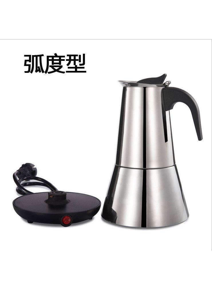 Stainless Steel Electric Mocha Pot Espresso Maker 6 cups of Radian type (300ml)