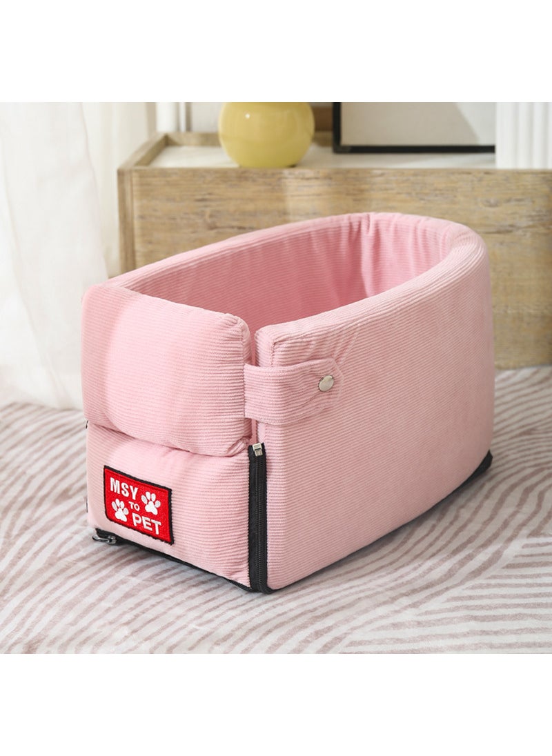 Dog Car Seat Safety Cushion Removable Washable Pet Bed Pink U-shaped