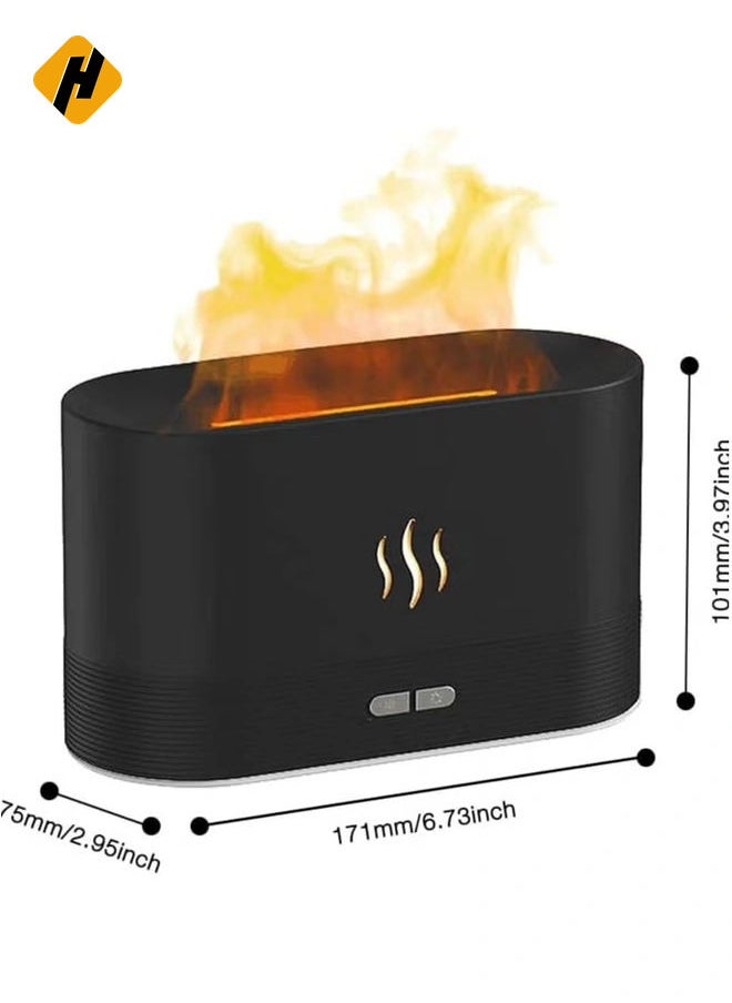 Flame Diffuser Humidifier, Ultra-Silent Cool Mist Air Fire Diffuser, 2 Brightness Night Light & Auto-Off, Essential Oil Aromatherapy Flame Humidifier Aroma Diffuser for Home, Office or Yoga