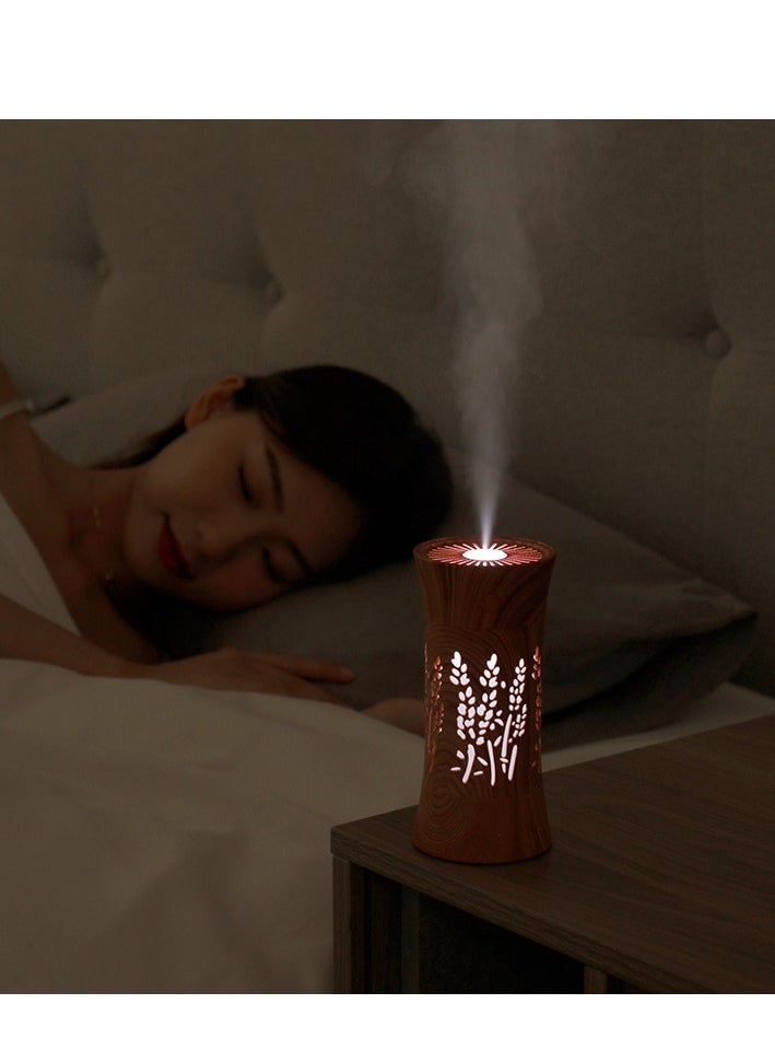 Mini Mute USB Color Night Light Spray Water Replenisher Wood Grain Humidifier