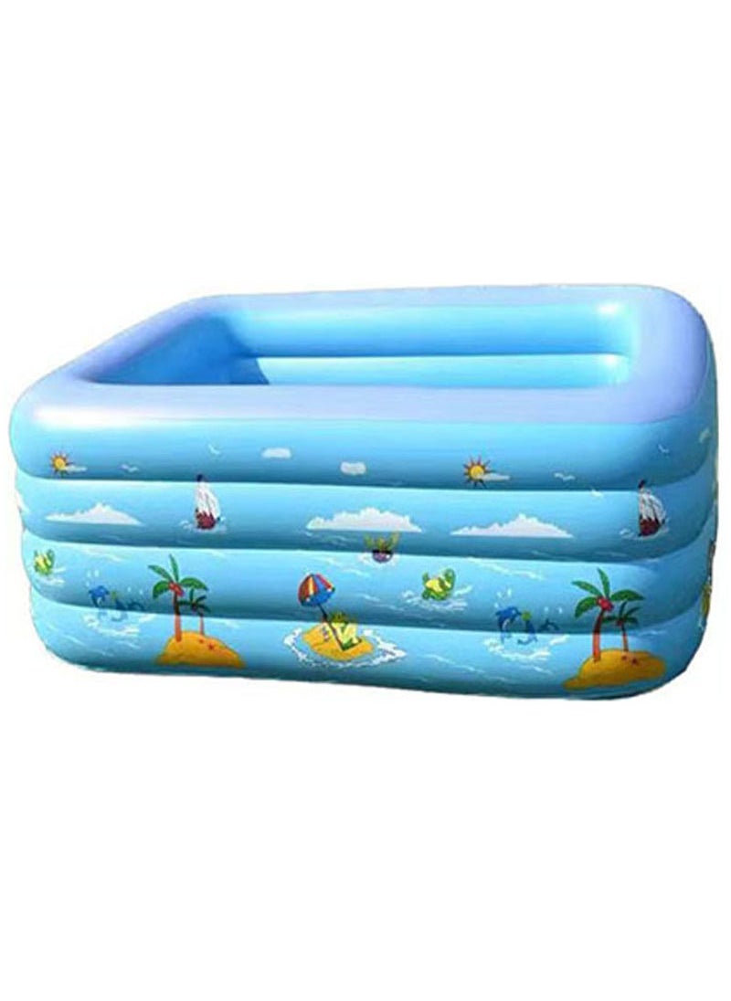 1 x 5 pcs Inflatable Kids Pool Factory Stock Baby Bathing 150cm four-ring bubble bottom thickened kitten fishing