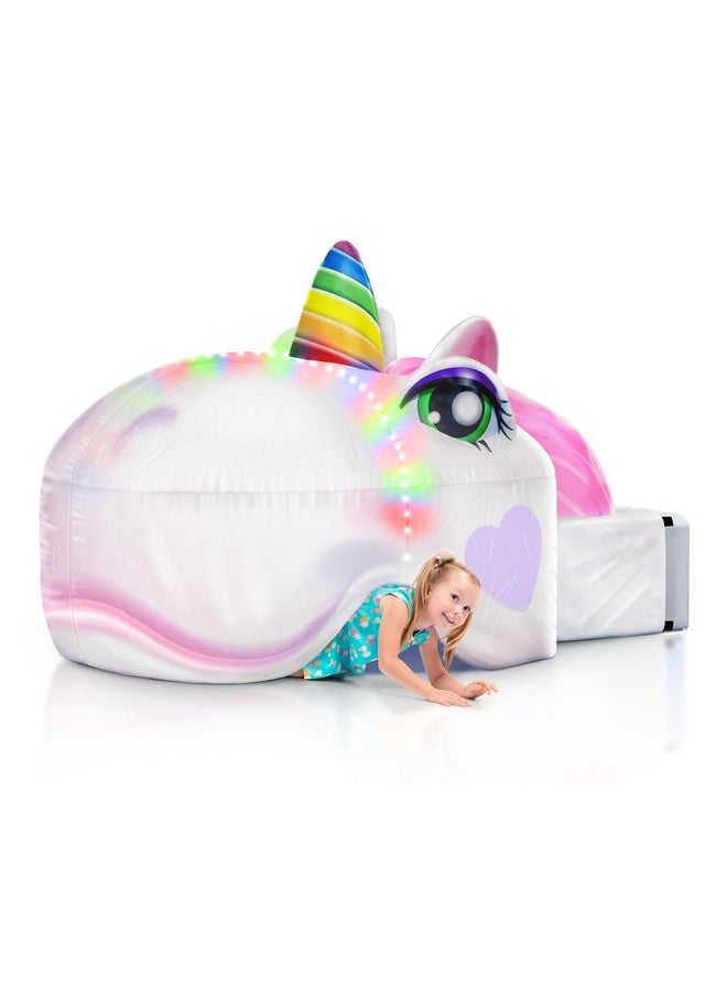 Light-Up Air Tent, Inflatable Blow Up Tent - Unicorn Toys, 30 Seconds Setup - Kids Toys, Age 3 4 5 6 7 8 Years Old - Fort Building - Birthday Gift Idea For Boys And Girls Ages 4-6 (Unicorn)