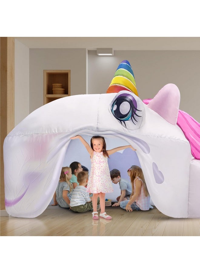 Light-Up Air Tent, Inflatable Blow Up Tent - Unicorn Toys, 30 Seconds Setup - Kids Toys, Age 3 4 5 6 7 8 Years Old - Fort Building - Birthday Gift Idea For Boys And Girls Ages 4-6 (Unicorn)