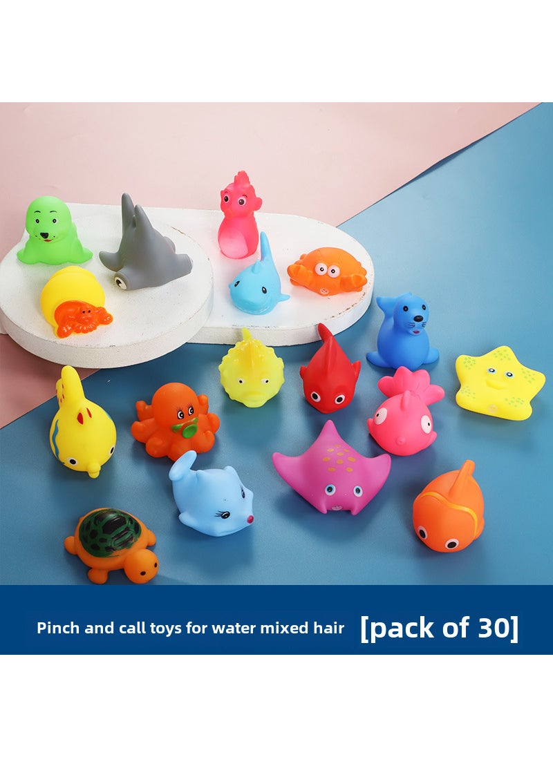 1 x 5 pcs Cartoon Squeeze Sound Bath Toys 13pc Set 30 small animals with non-heavy samples randomly mixed hair