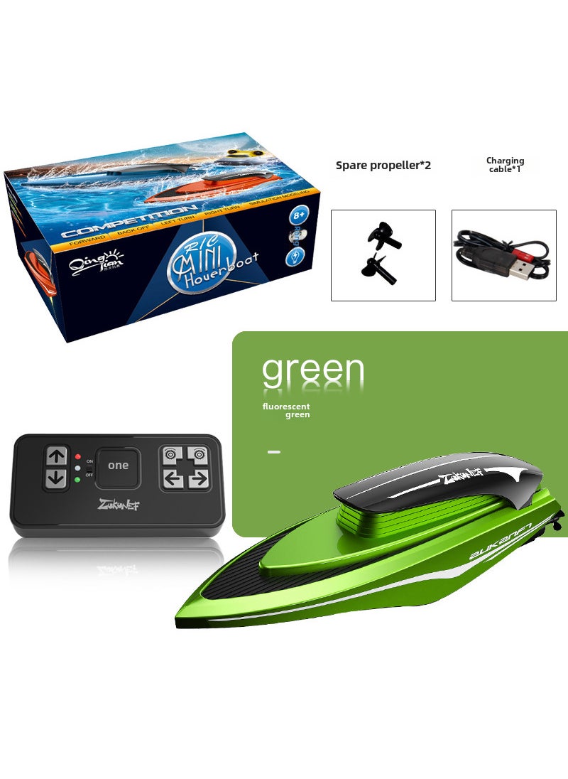 Mini RC High-Speed Boat 2.4G with LED Lights 888-2 Green 2.4G (e-commerce packaging)