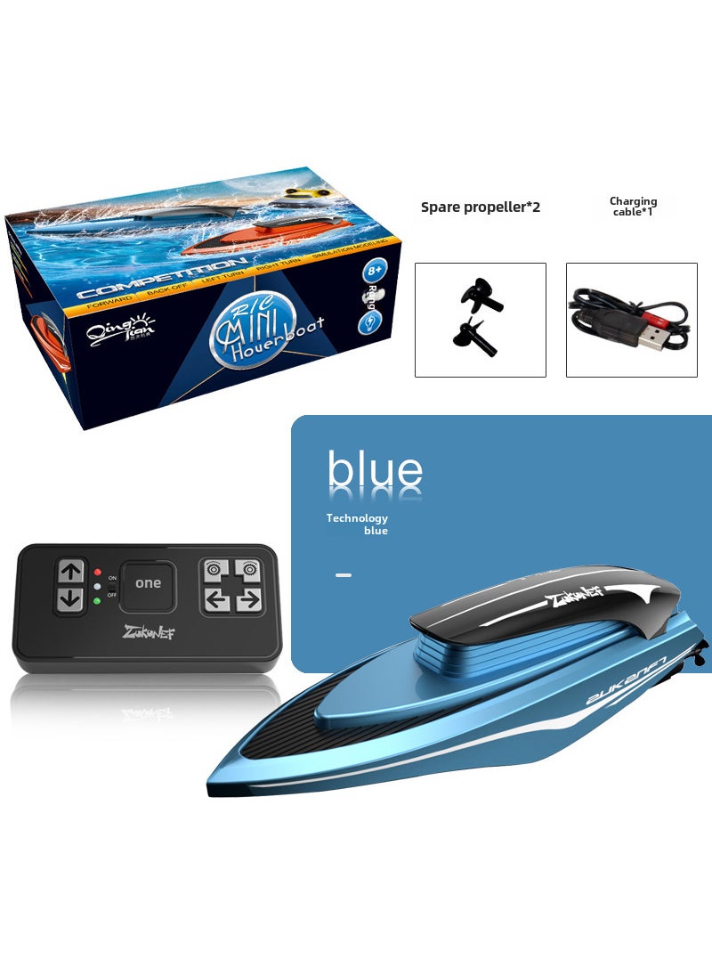 Mini RC High-Speed Boat 2.4G with LED Lights 888-2 Blue 2.4G (e-commerce packaging)