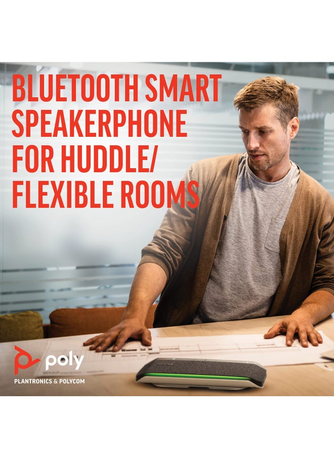 Poly - Sync 40 Smart Speakerphone (Plantronics) - Flexible Work Spaces - Connect to PC/Mac via Combined USB-A/USB-C Cable and Smartphones via Bluetooth - Works with Teams (Certified), Zoom & More