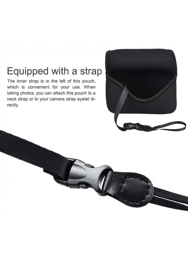 JJC Black Ultra Light Neoprene Camera Case for Sony a6600 a6500 a6400 a6300 a6100 a6000 a5100 w/55-210mm Lens, Pouch Bag for Fujifilm Fuji X-T30 X-T20 X-T10 W/ 55-200mm Lens, Elastic, Water Resistant