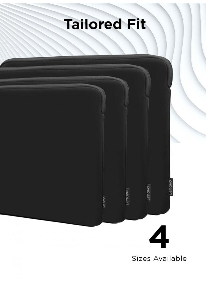 Lenovo Basic Laptop Sleeve 14 Inch Notebook/Tablet Compatible with MacBook Air/Pro Neoprene Material - Soft Fleece Lining - Zippered Top Opening - Black