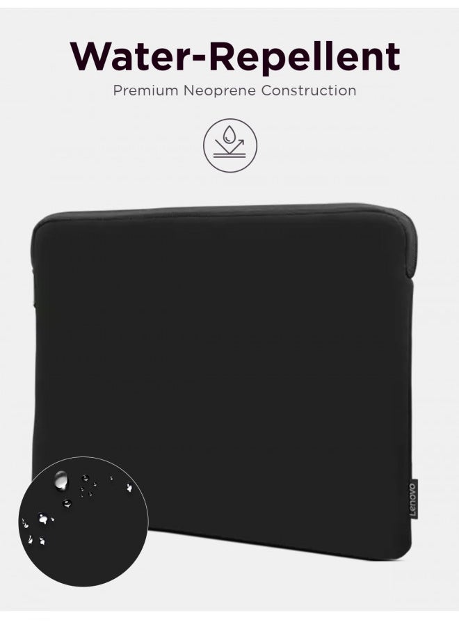Lenovo Basic Laptop Sleeve 14 Inch Notebook/Tablet Compatible with MacBook Air/Pro Neoprene Material - Soft Fleece Lining - Zippered Top Opening - Black