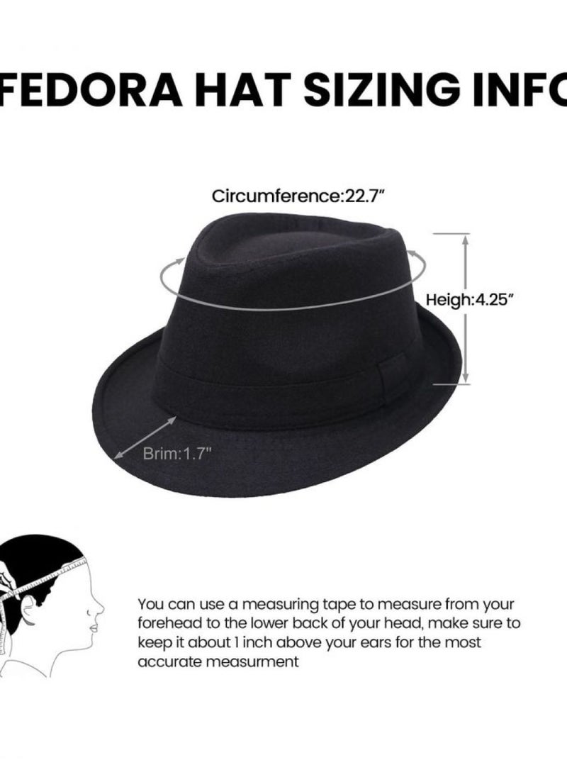 Simplicity Black Fedora Hat for Men Unisex Black Fedora Timelessly Classic Manhattan Black Fedora Hats for Women Fedora Hats for Men Fashion Black Hat